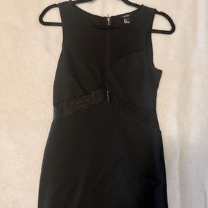 Little Black Dress with Mesh Cutouts - Size M